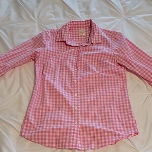 J crew Pink Gingham Women's Shirt